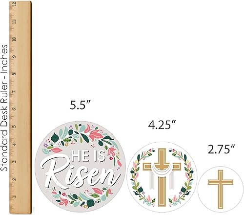 Miniatura 7 de Big Dot of Happiness Pascua religiosa  Decoración de fiesta cristiana y confeti  Excelente kit de centro de mesa  Juego de 30