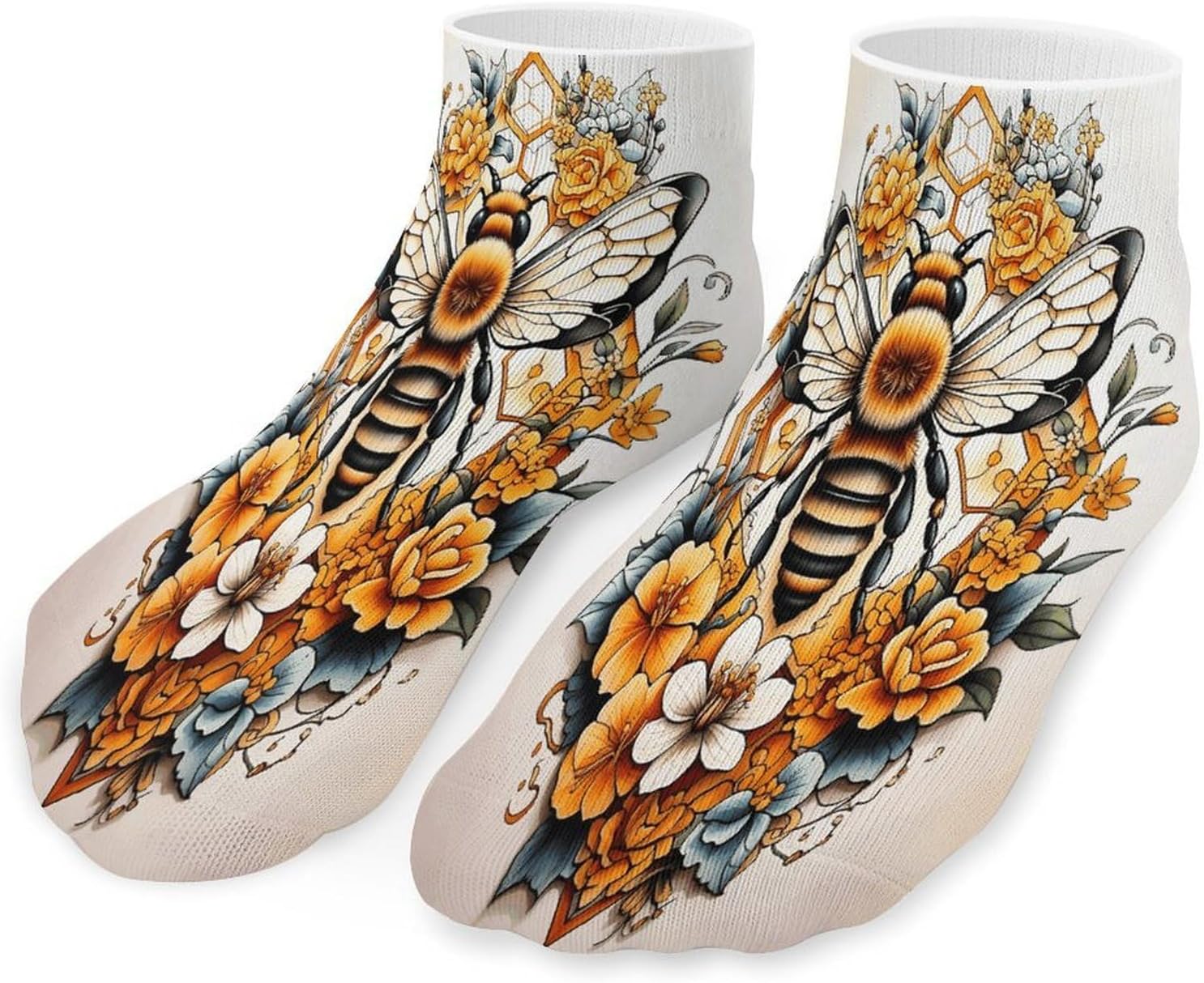 Flowers And Animals 5Pairs Low Cut Ankle Socks for Women No Show Casual Breathable Athletic Socks for Sport
