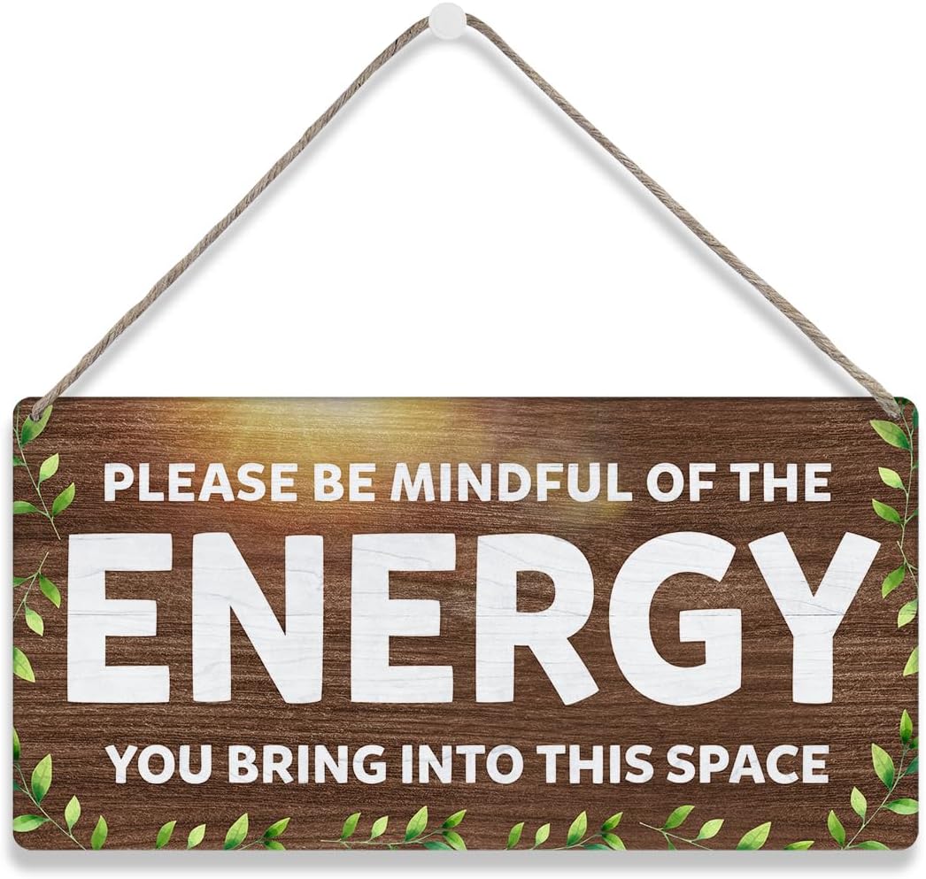 Inspirational Country Rustic Wall Decor Be Mindful Quote Wooden Signs Rustic Hanging Wall Plaque Positive Energy Sign Affirmation Home Decor Present Meditation Accessories