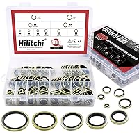 Vista 1 de Hilitchi Kit surtido de 180 piezas de arandela de aceite de sello métrico Dowty Bonded - 10 tamaños: M6 a M24