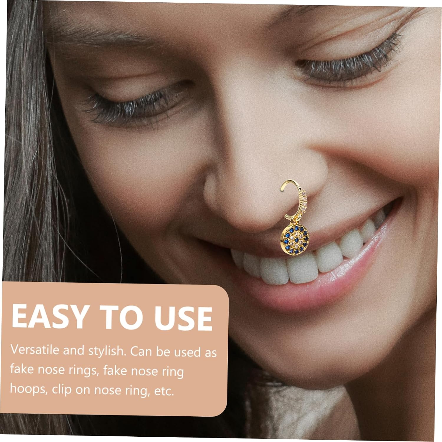 CALLARON 8pcs Non Piercing Nose Rings Alloy Hoops Nose Cartilage Earrings for Women Men Versatile for Parties Daily Wear Special Occasions