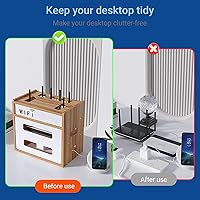 Vista 3 de Catekro Caja de almacenamiento para enrutador WiFi, gabinete WiFi para ocultar el enrutador y el módem, caja decorativa para oficina y hogar