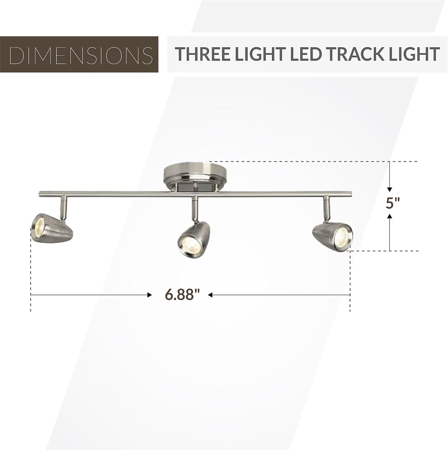 Sea Gull Generation Lighting 3-Light Talida LED Ceiling Track Lights Brushed Nickel 2537203S-962 | Modern Ceiling Light Fixture for Living Room, Dining Room, and Kitchen Lights | Uses LED Light Bulbs