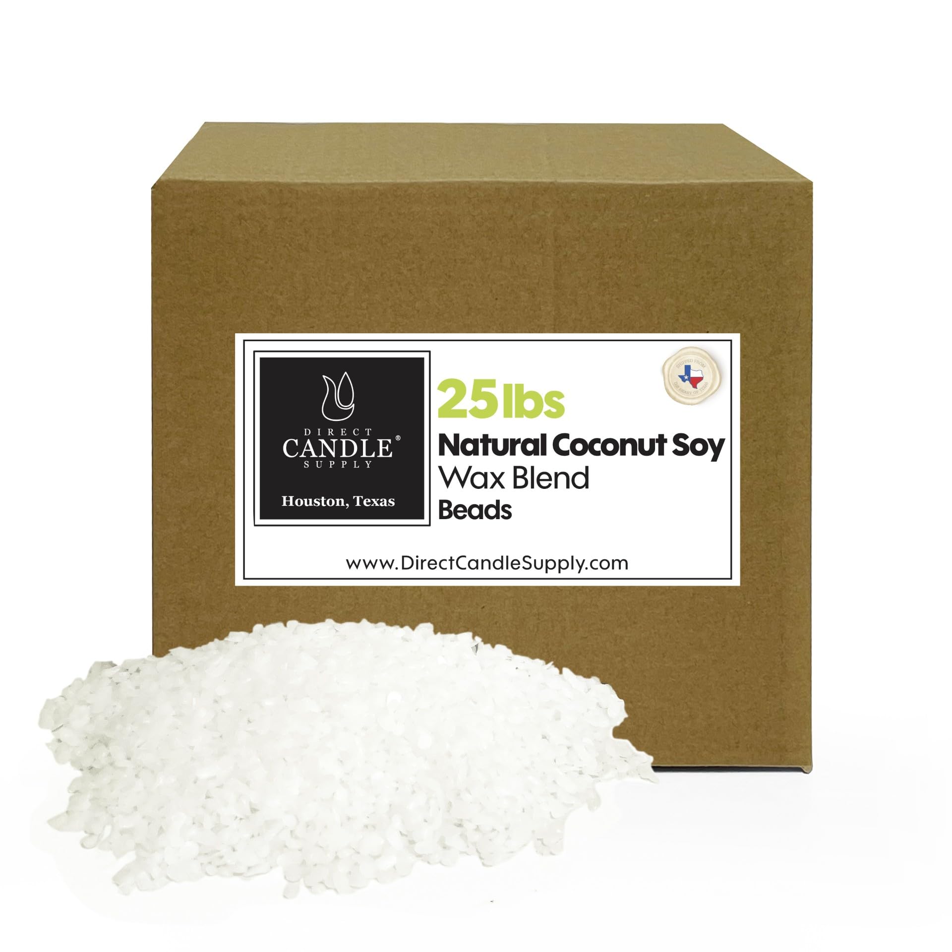 Coconut Soy Wax Beads for Candle Making | 25lb Coconut Soy Candle Wax Pastilles for Candlemaking | Smooth Blend for High Load Fragrance Formulation | Candle Making Supplies