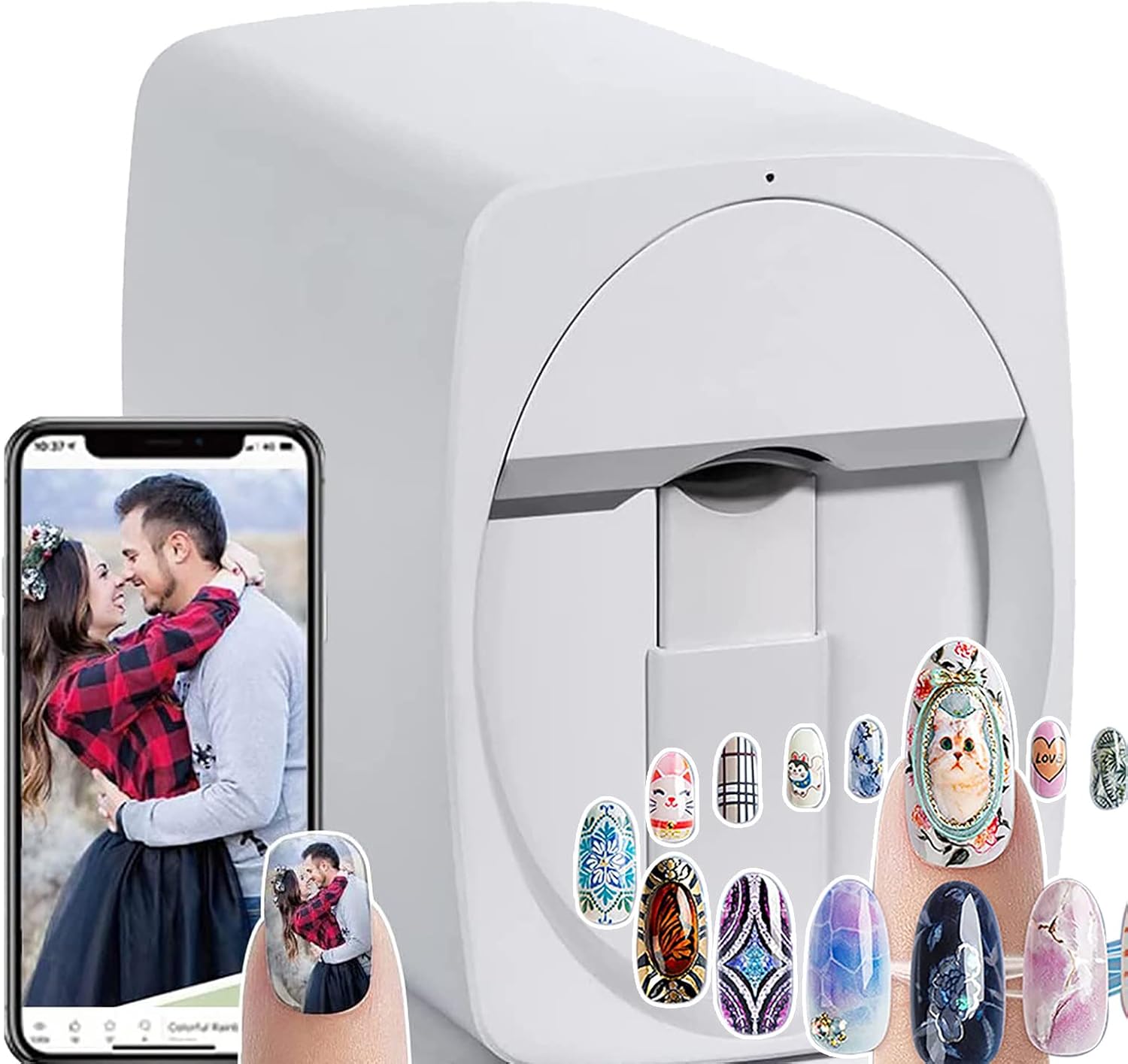 Amazon.co.jp 3D Portable Nail Printer, Automatic Smart Art Nail Printer, AI Recognizes Bracket