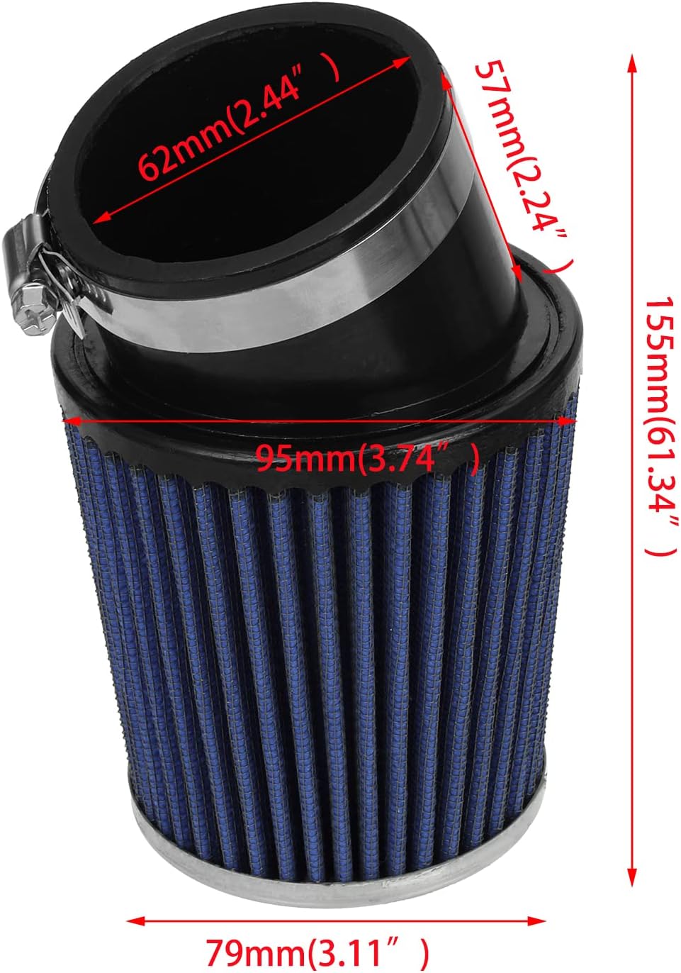 YOXUFA 62mm Header Muffler Main Jet Compatible with Predator 420cc 301cc 13hp GX340 GX390 389cc Mini Bike Go Kart Lawnmower Water Pump Pressure Washer Generator Part