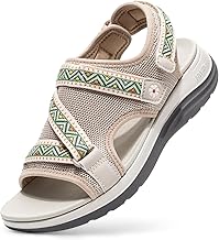 FitVille Women Wide Comfortable Sandals, Open Toe Flat Sandals for Women with Adjustable Back Strap, Orthopedic | Arch Support | Plantar Fasciitis | Swollen Feet