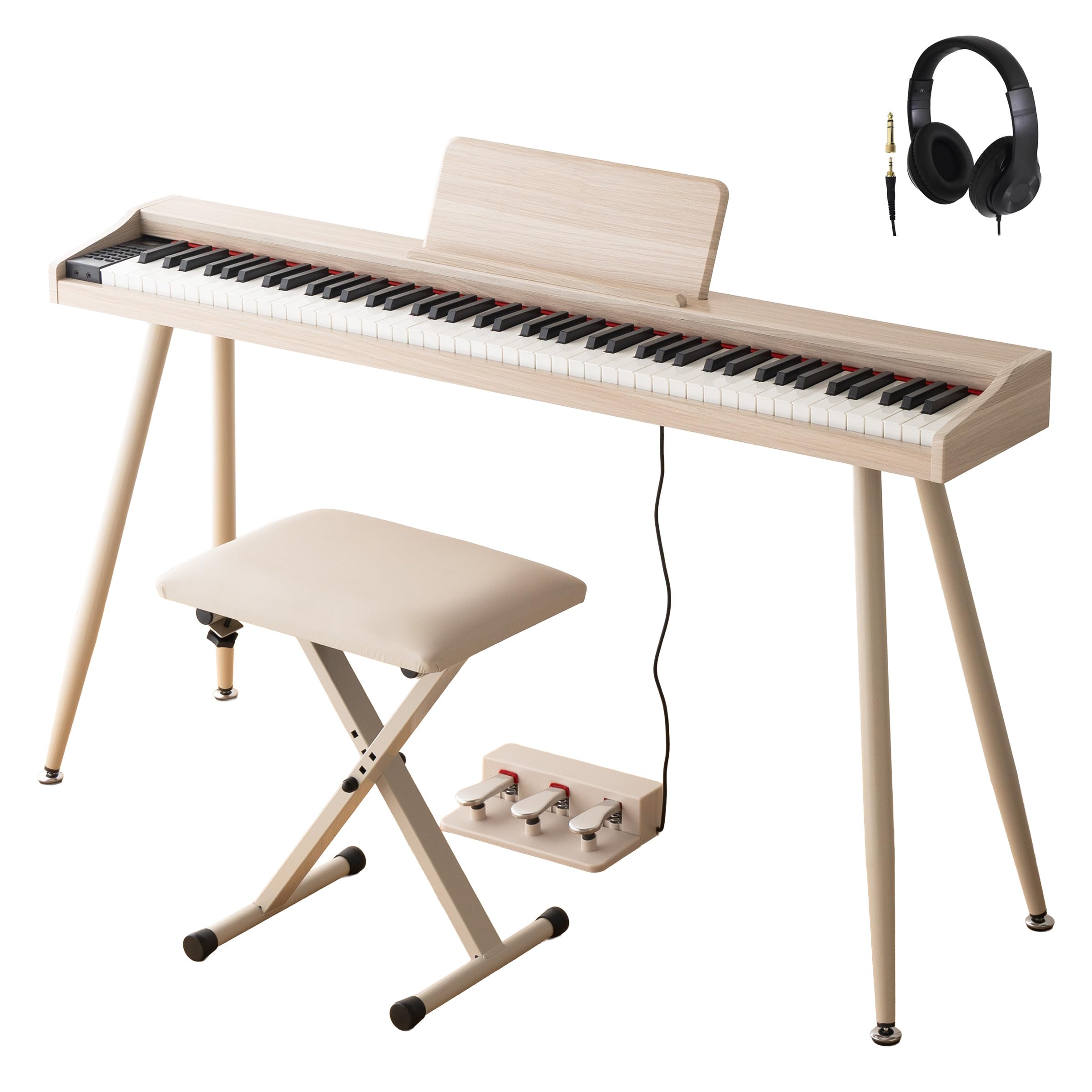 Amazon | Almone ADP100 ナチュラルウッド 電子ピアノ X型イス 