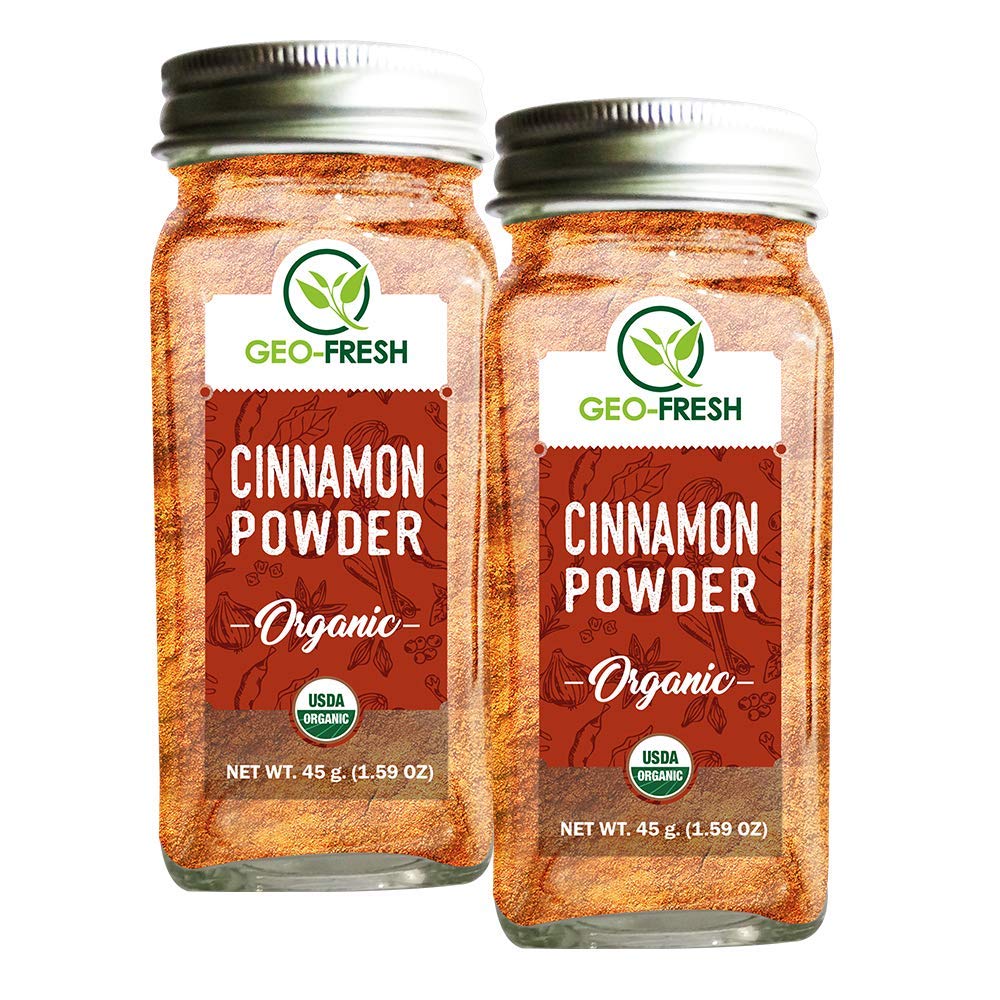 Geo-Fresh Organic Cinnamon Powder, 45g (Pack of 2) | Dalchini Powder| Ceylon Cinnamon| Aromatic & Flavourful| for Cookies, Masala Tea, Desserts|, Baking & Spicing up Dishes| No Artifical Colour & Preservatives| 100% Organic, Non-GMO, USDA Certified,  (B07FSH9R8G) Amazon Price History, Amazon Price Tracker