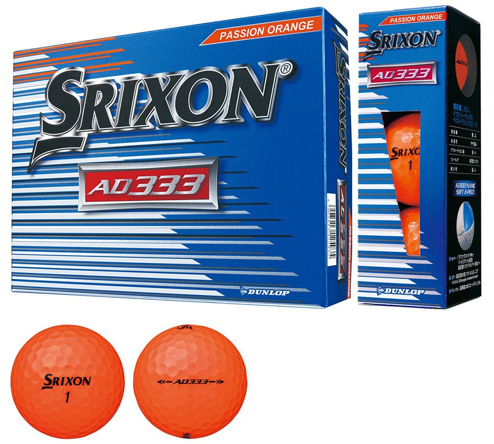 DUNLOP (Dunlop) Golf Ball SRIXON AD333 2018 Model Year 1 Dozen (12 Pieces) Passion Orange