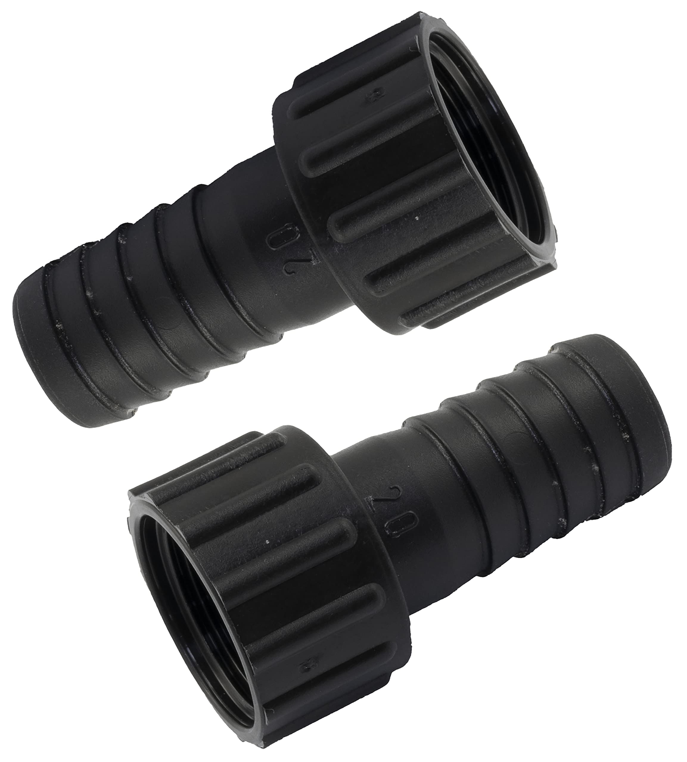 AERZETIX - C63565 - Lot De 2 Raccord Femelle Cannelés Droit 1'' X 25 Mm à écrou - Filetage Interne - Adaptateur Connecteur Système Circuit D'irrigation Arrosage Pompe - En Plastique - Couleur Noir