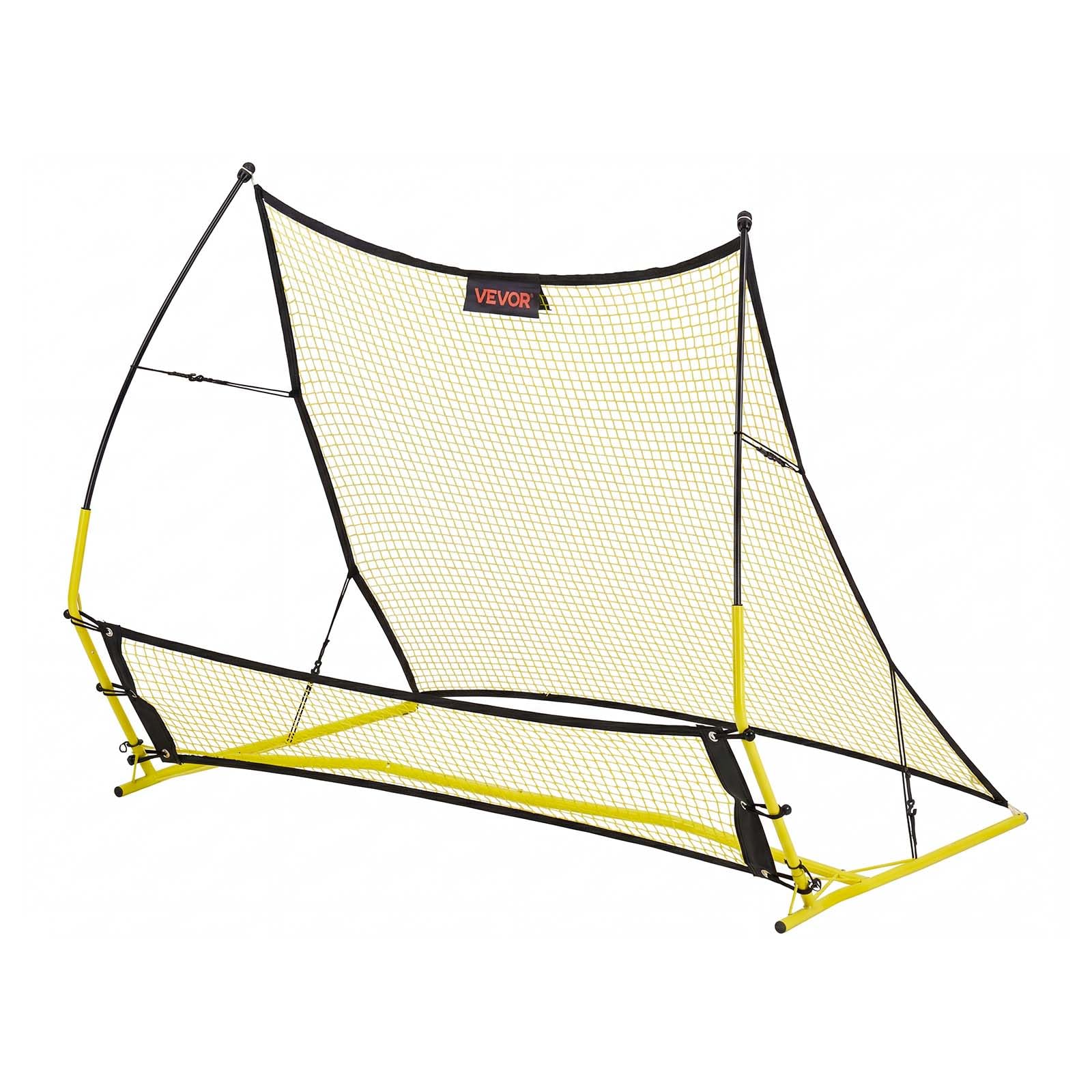 VEVOR Rete da Rimbalzo per Calcio Sports, Rete Rimbalzante 183 x 108,5 cm per Allenamento Controllo Passaggio Pallone, Pali in Fibra di Vetro Rinforzata Telaio in Ferro, Area Rimbalzo 1700x1500 mm