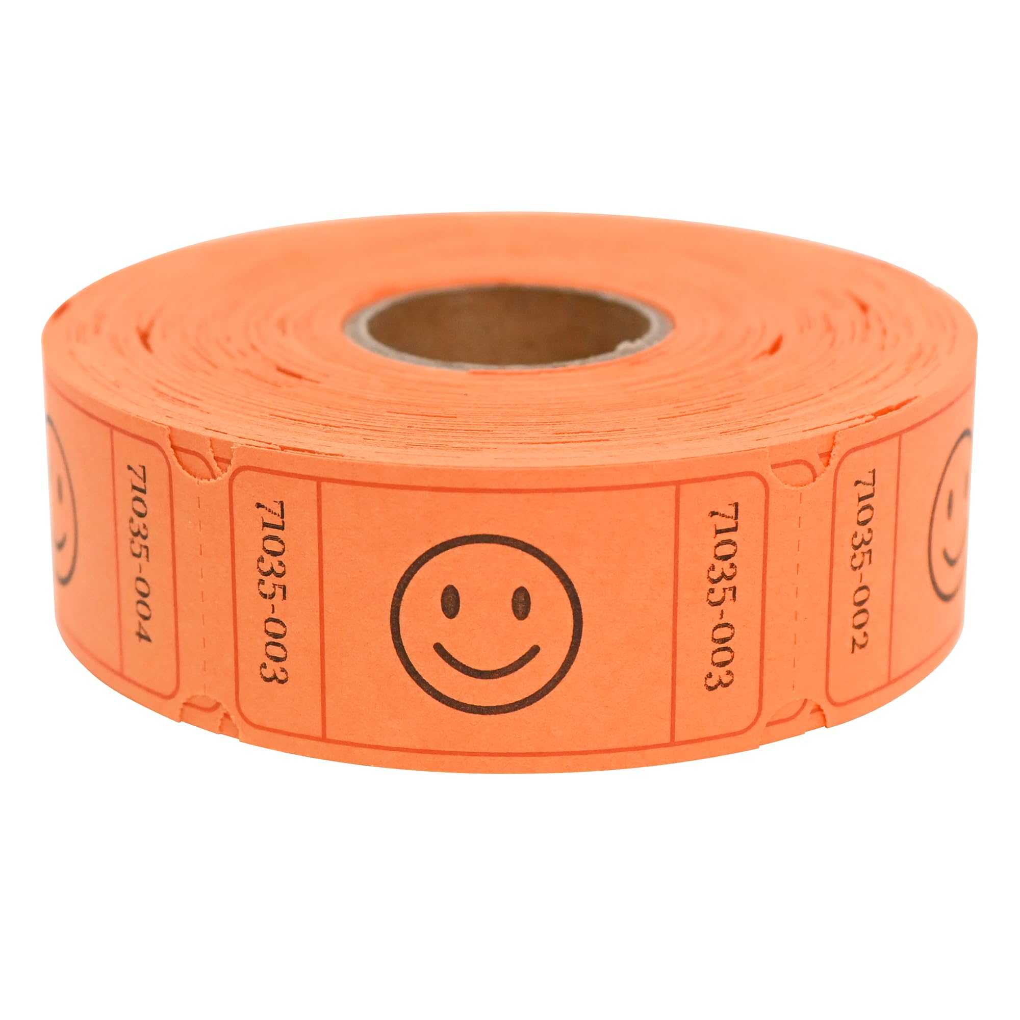 L LIKED 500 Raffle Tickets, Smile,Orange(6 Color Selection), Single Roll, Ticket for Events, Entry, Class Reward, Raffle & Prizes