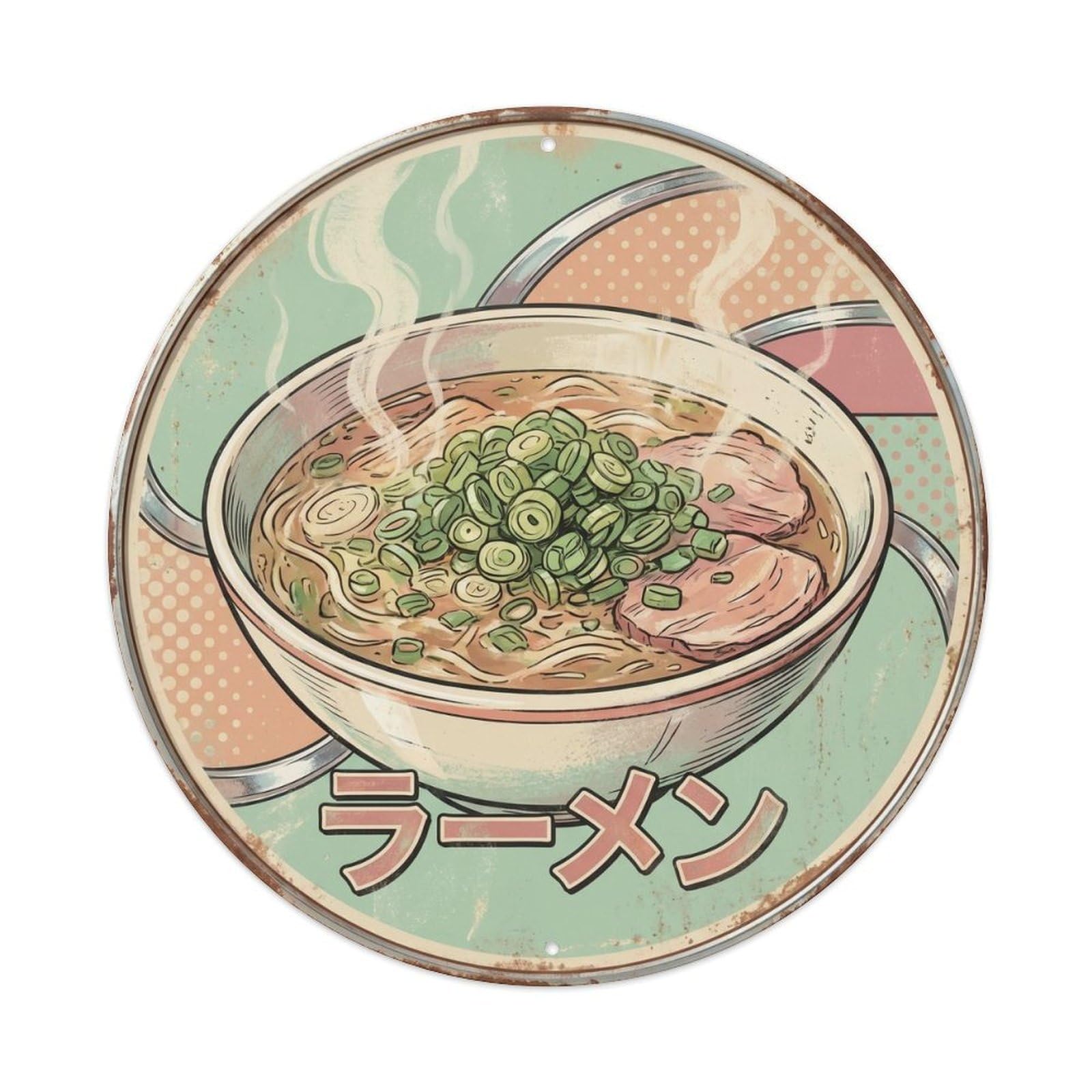 Cxhjca 8X8inch(20X20cm) Ramen Japanese Shop Classic Diner Restaurant Cuisine Metal Tin Sign