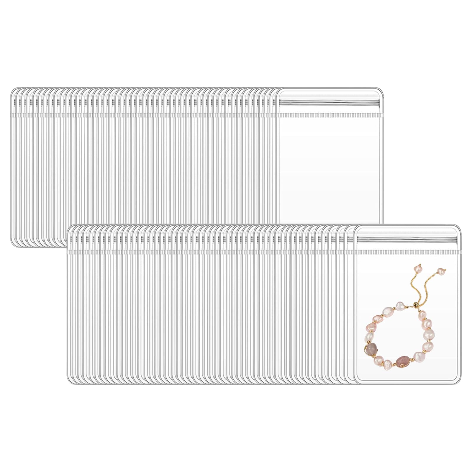 Petits sacs à fermeture éclair épais de 9,4 mm INCAUCA transparents lot de 100
