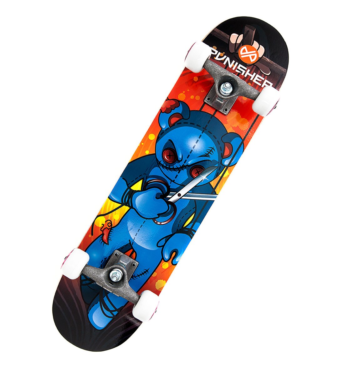 Punisher Skateboards Puppet 31-Inch Double Kick Concave Complete Skateboard