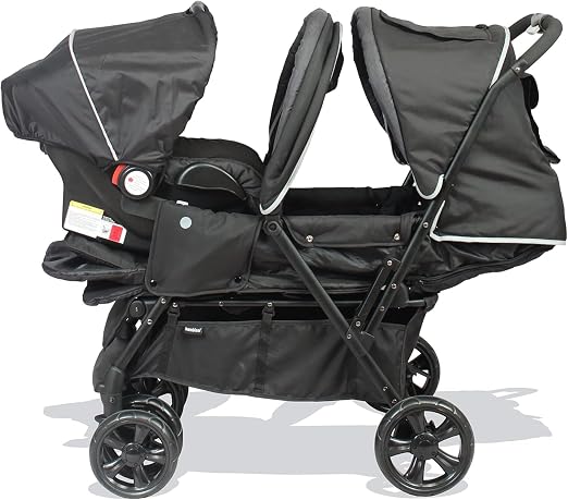 Bambisol Poussette Double 2-en-1 pour Jumeaux avec Siège Auto Cosy i-Size Gr0+