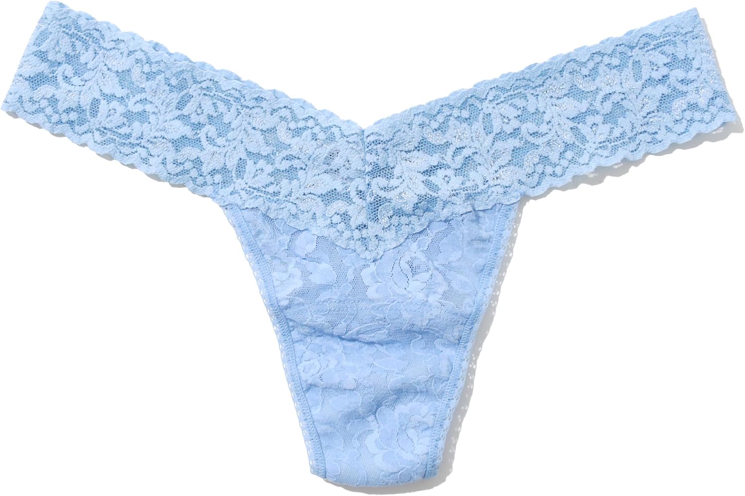 hanky panky - Signature Lace Low Rise Thongs for Women (3 pack) | One Size fits 4-14 | Bliss Pink/Sleep in Grey/Clarity | Soft Nylon Stretchy Lace, Comfortable Lingerie, Sexy Underwear