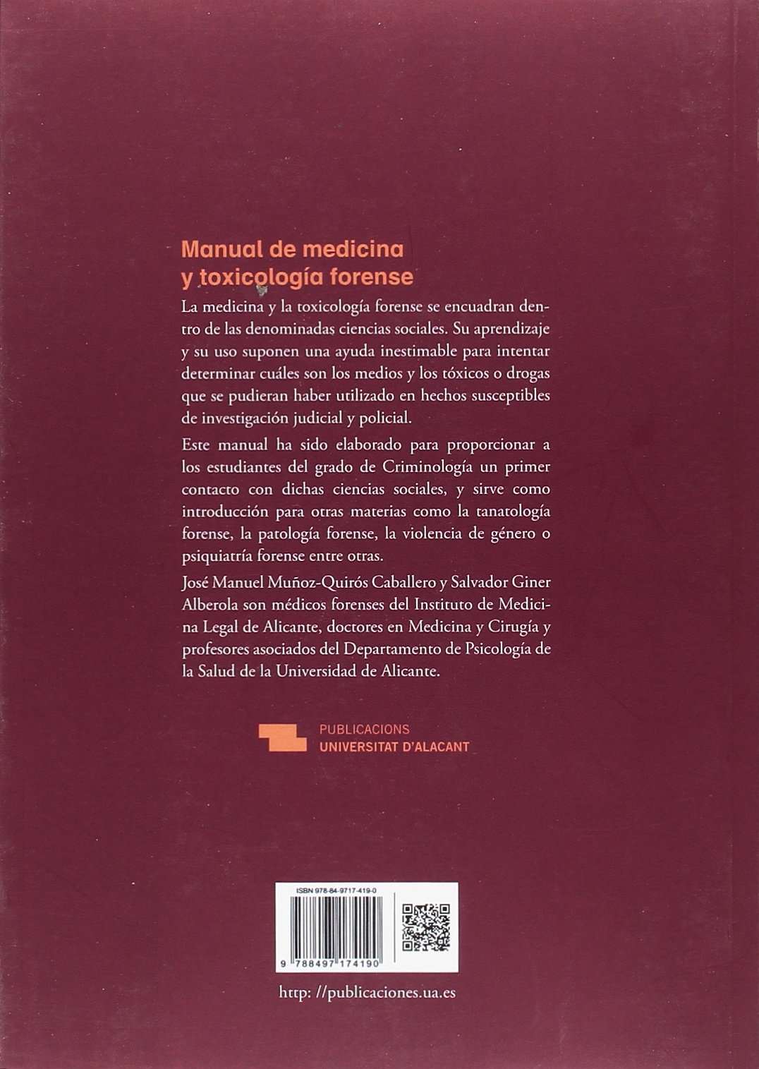 Manual de medicina y toxicologia forense ( 2ª ed.): 2.ª edición (Textos docentes)