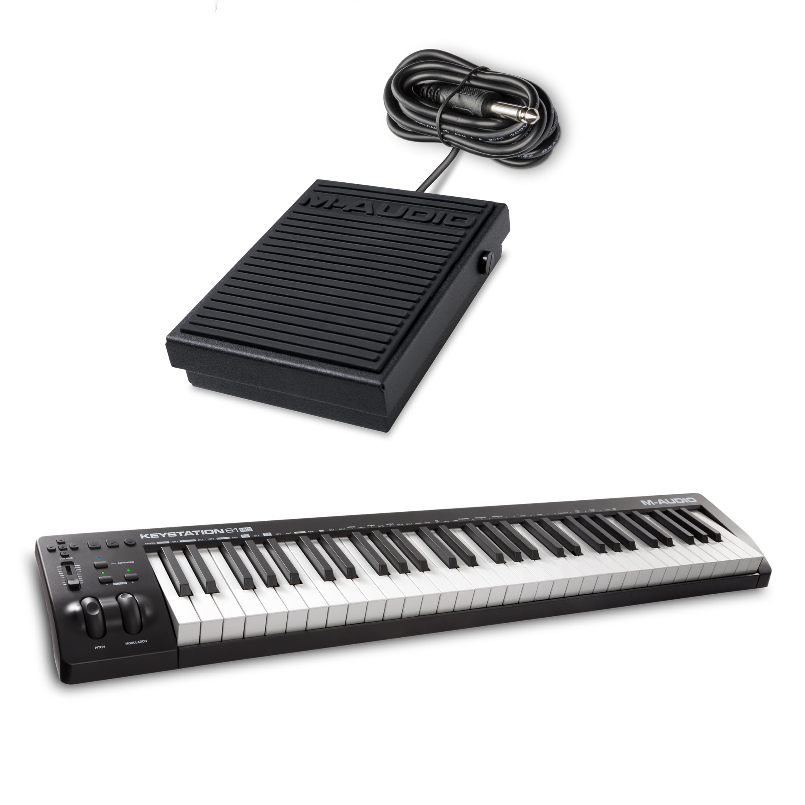 M-AUDIO Pack Contrôleur MIDI Keystation 61 MK3 avec Pédale de Sustain SP1 pour Enregistrement Studio, Production Musicale, Podcasting, Streaming