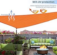 Vista 22 de E&K Sunrise - Toldo tipo vela triangular de 15 x 15 x 15 pies, toldo con bloqueo UV para sombra, para patio, jardín, terraza, exterior (arena)