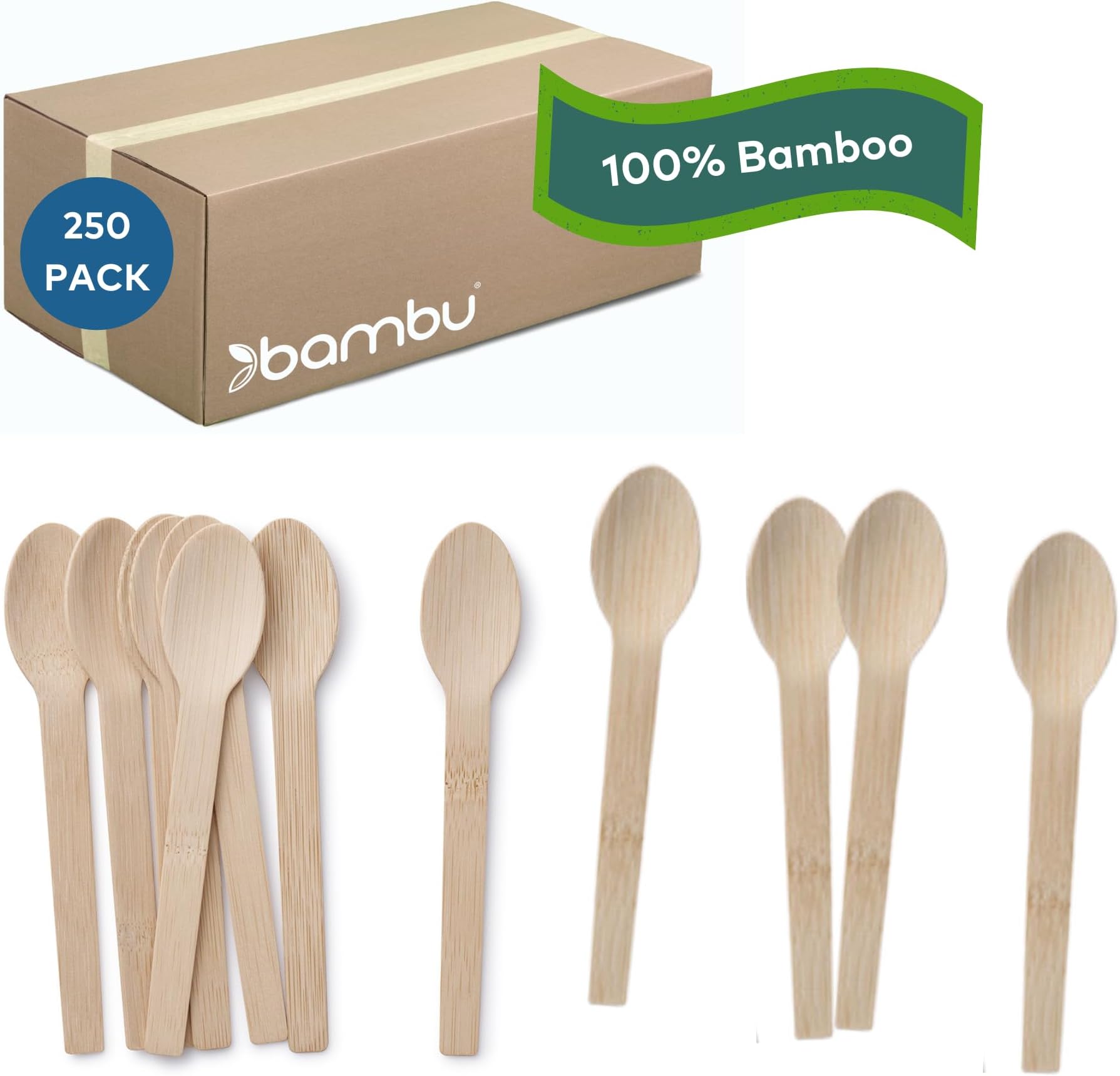 bambu Disposable Bamboo Spoons, Pack of 250