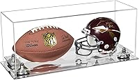 Vista 162 de Better Display Cases Acrílico 2 Mini casco de fútbol (no tamaño completo) vitrina con base de césped transparente (V46/A019)