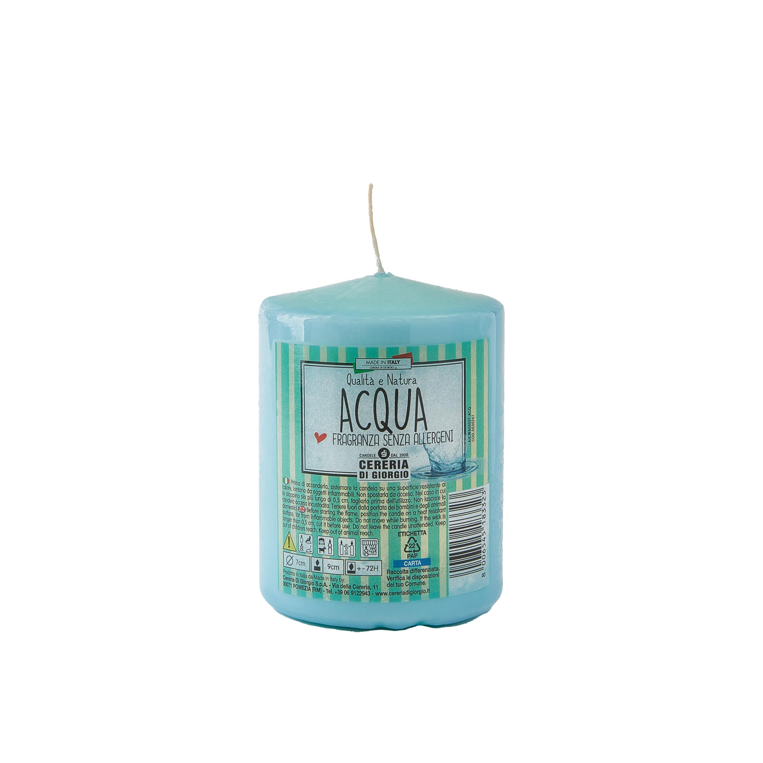Scented Candle Lotus Flower/Water Diameter 7 cm Height 10 cm – No Allergens