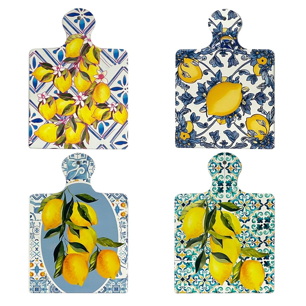 Planche à découper Set de 4 en céramique de 24cm Décoration Citrons Méditerranée
