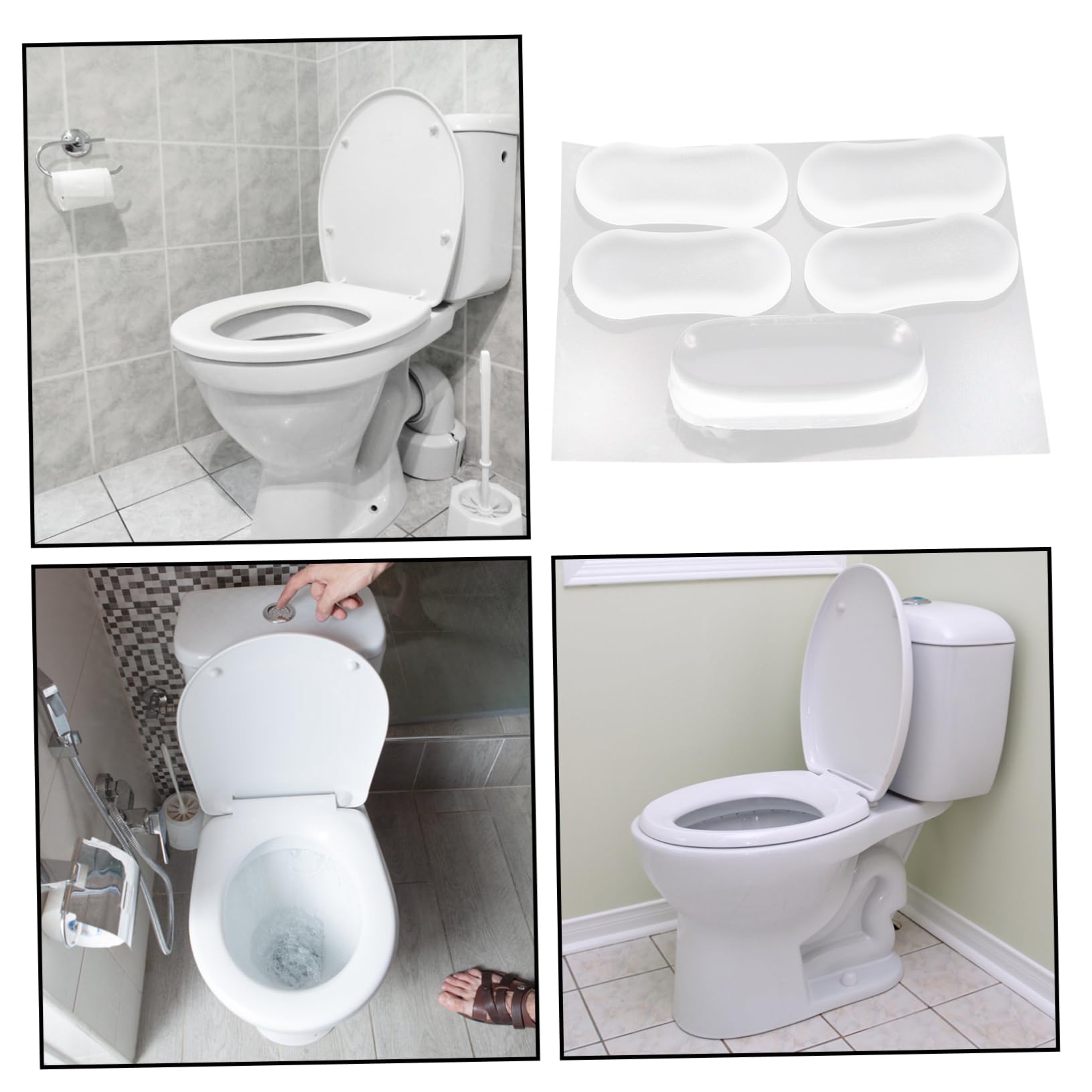 jojofuny 4 Set Di Cuscinetti in Silicone Per Sedili Wc Copri Sedili Porte Cassetti Armadi Assorbimento Del Rumore 20 Pezzi*4