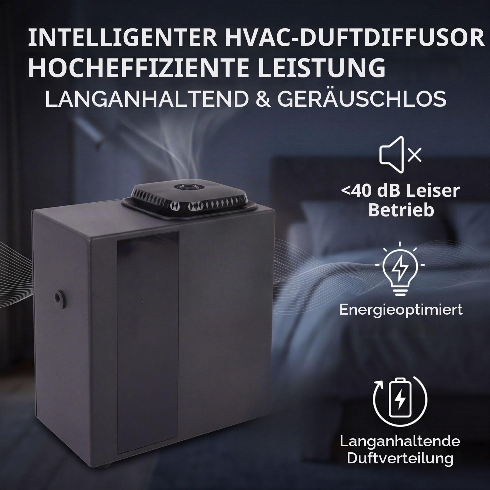 Smart HVAC Duft-Diffusor für Home Office Spa, Aromatherapie-Diffusor mit Mobile App Control, leise & effizient, große Raumduftabdeckung