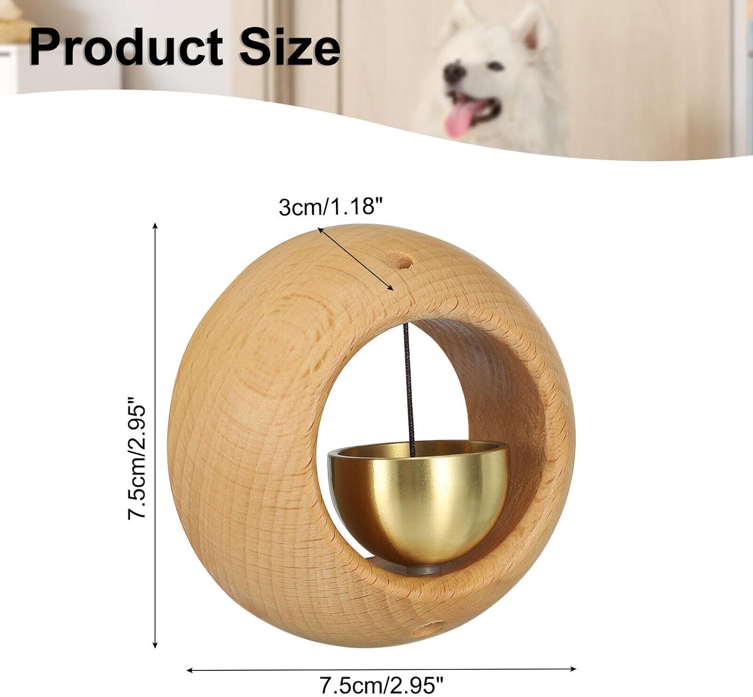 Home and Garden Parts Magnetjc Shopkeepers Bell for Door Opening Woodybeing Door Chime (Round Bowl) #CN/251024/18001