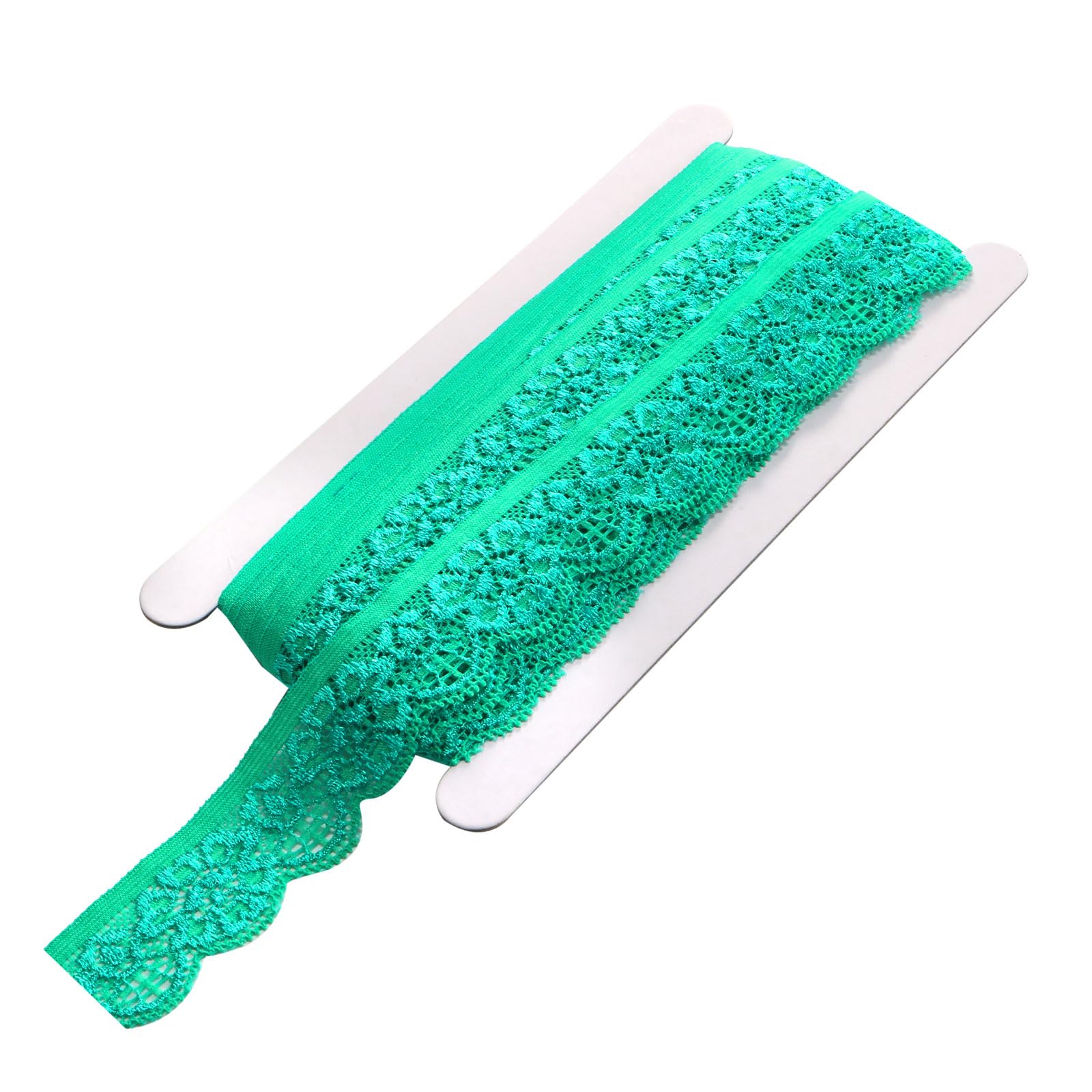 sourcing map Lace Trim Vintage Crochet 0.98" x 10yards Green Stretch Lace Ribbon for DIY Scrapbooking Clothes Fabric Wedding Decoration Gift Wrap
