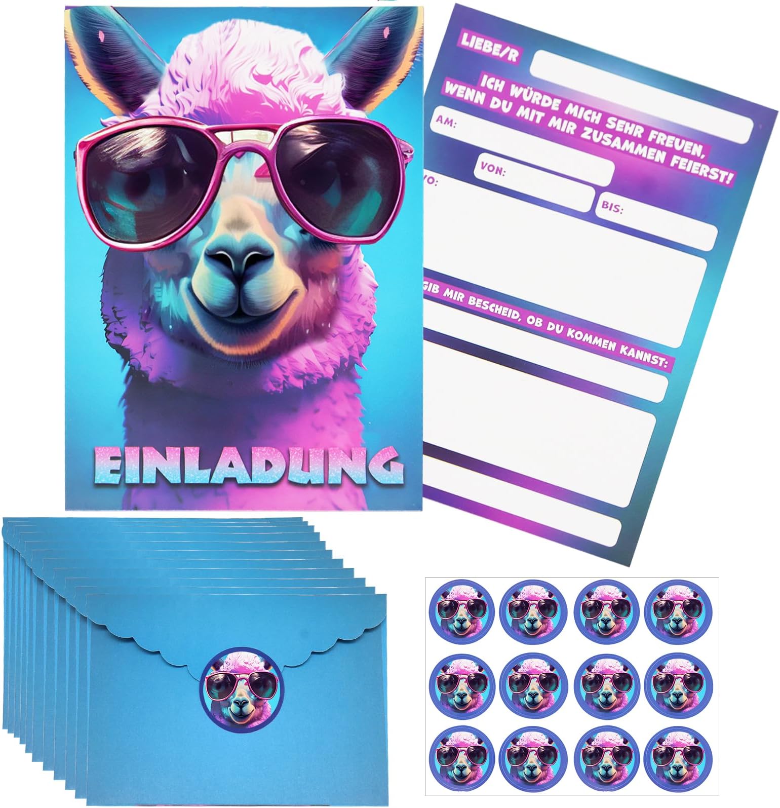 Youery Dino Einladungskarten - 12 Stück Kindergeburtstag