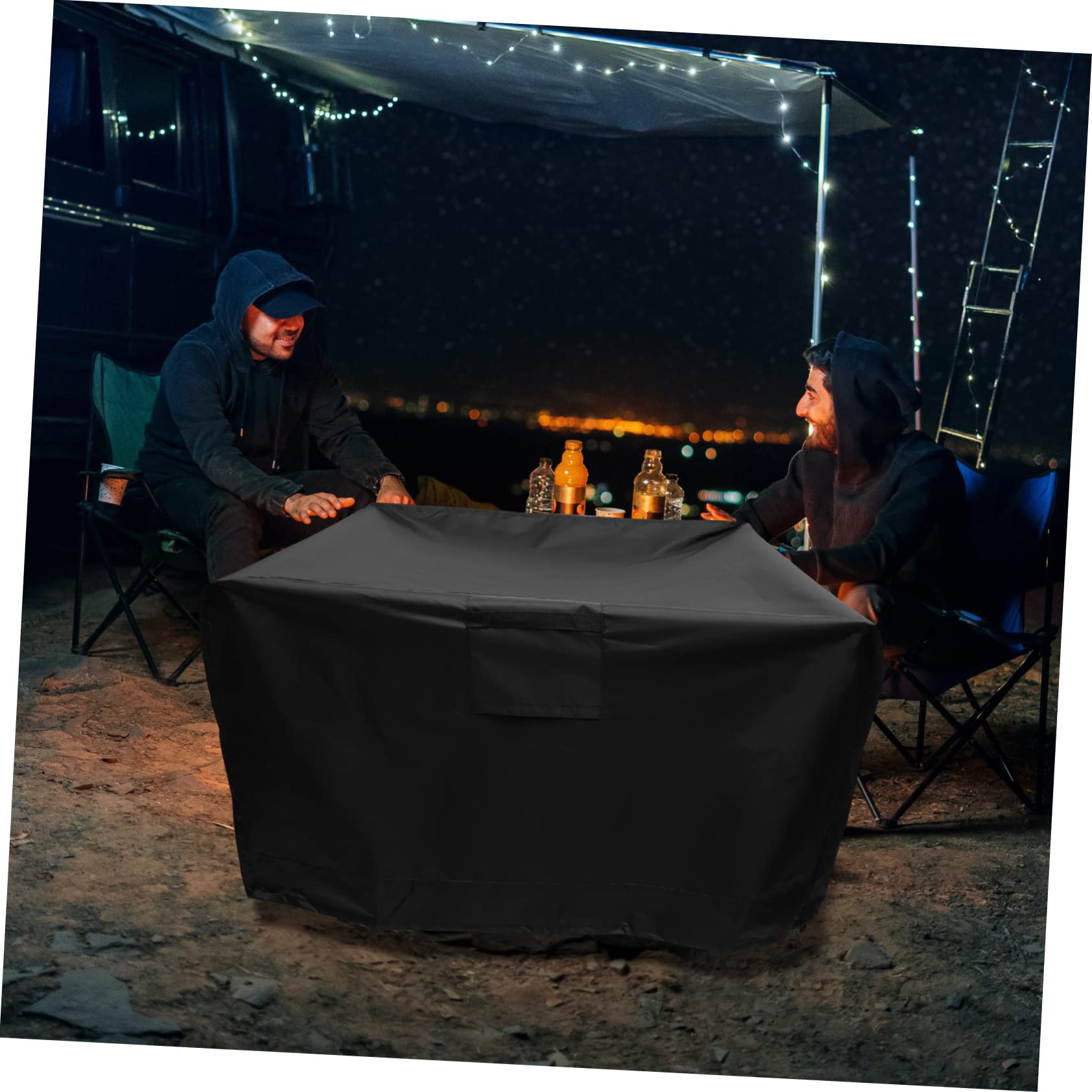 Funda para Barbacoa Exterior de Tela Oxford 420d, Negra | Cordón de Ajuste, Plegable y Ligera, Resistente al Lavado, Uso al Aire Libre