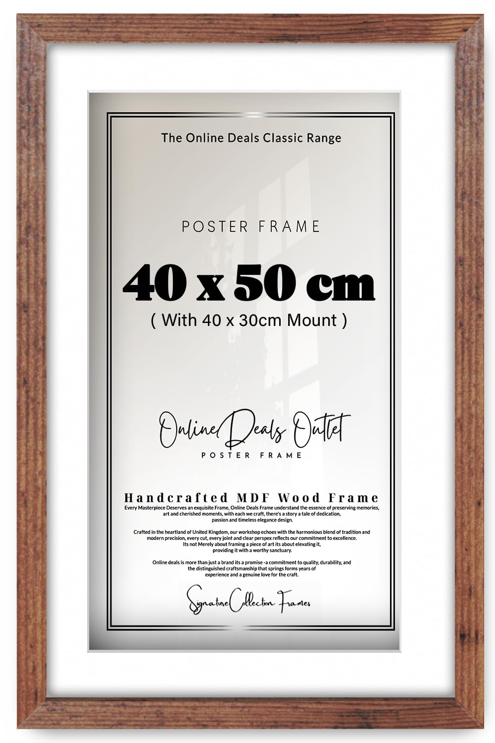 Online Deals Outlet Premium Large Picture Frames With Mount Picture Portrait & Landscape Display Posters Frames Mdf Backing Eton Wood (30X15mm) (40X50cm (15.7" X 19.7"), Rustic)
