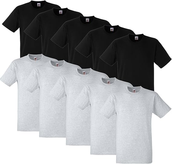 GIDUTEX Fruit of The Loom T-shirt voor dames, set van 2, 3, 4 stuks, S-2XL, wit, S