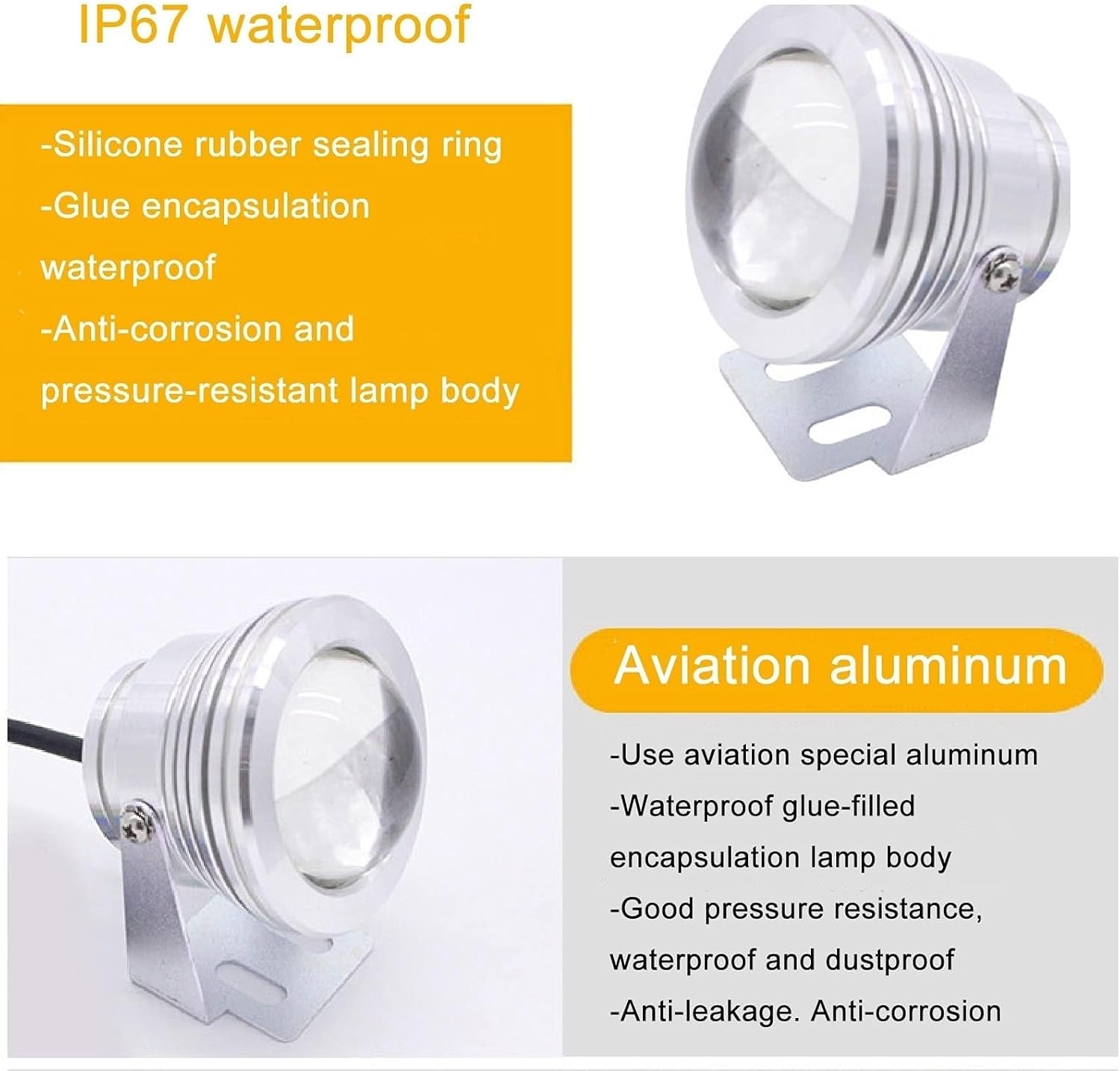 Recessed Underwater Light - Ring Fountain Lights, 10W Pond Fountain Lights, IP68 Waterproof Surface-Mounted Underwater Spotlight, LED Pond Light, for fountains, outdoor, courtyard(White Light,B-24V)