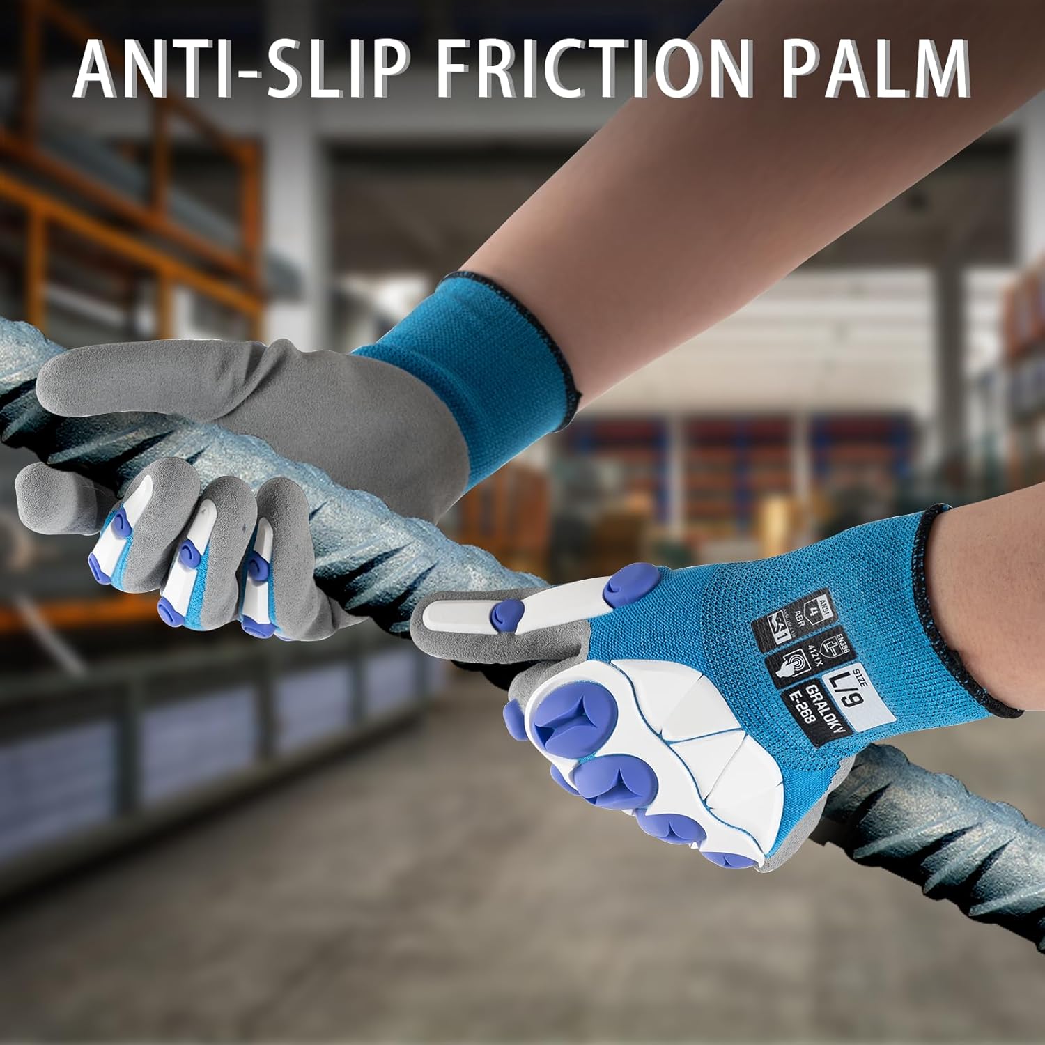 Safety Work Gloves Men Women, Impact Gloves with TPR Protection, Cut Resistant Gloves with Anti-Slip Nitrile Palm,Touch Screen Mechanic Heavy Duty Glove,Impact Resistant Glove for Construction - Image 4