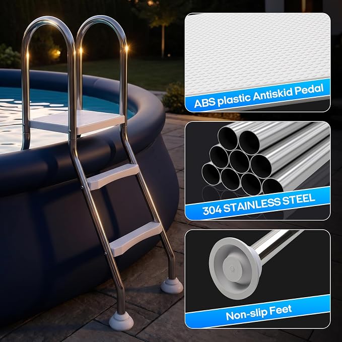 Escalera para Piscina Elevada 34'' en Acero Inoxidable miniatura 6