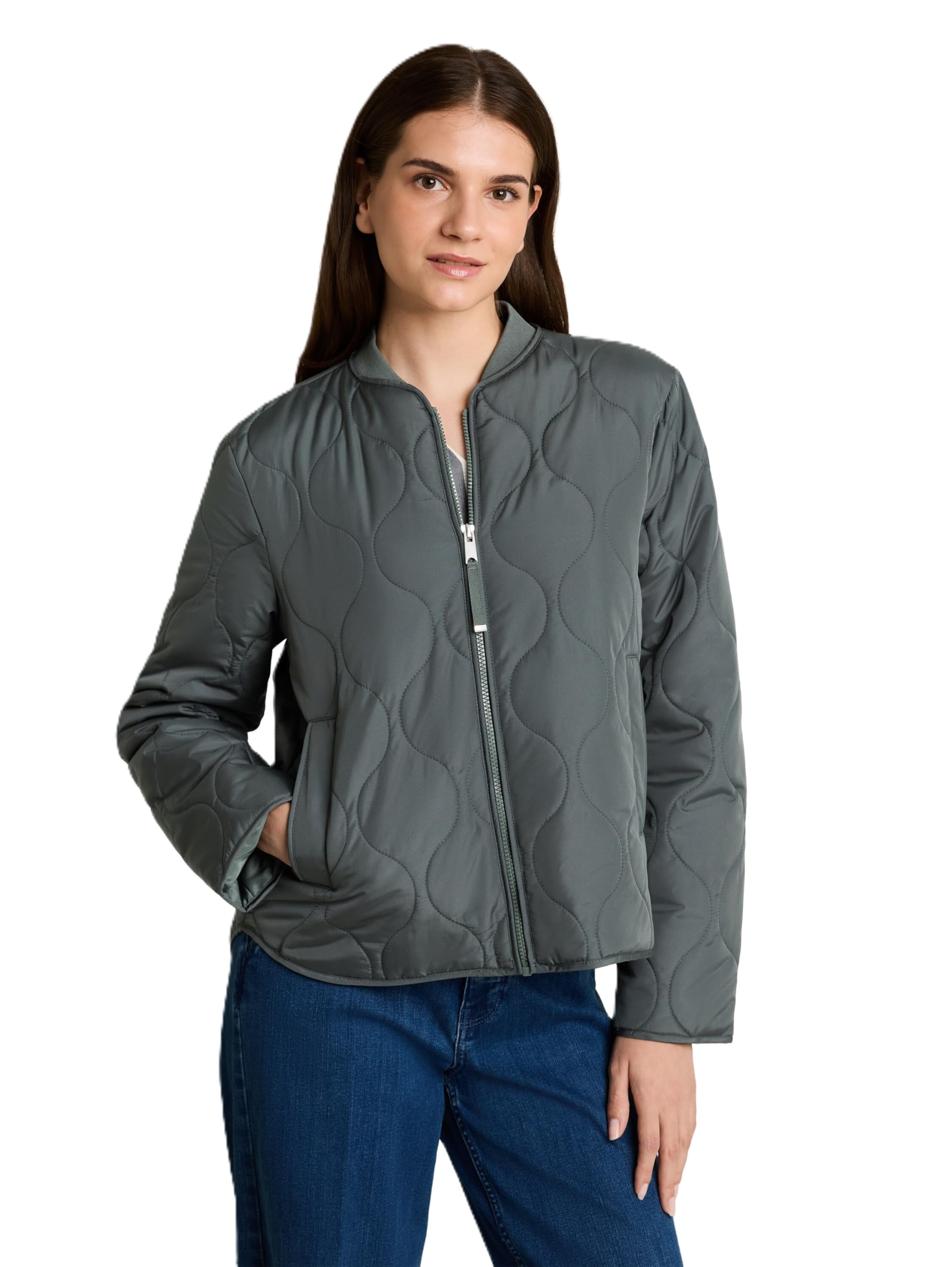 TOM TAILOR Damen 1051124 Steppjacke mit Bomberkragen (1er Pack)