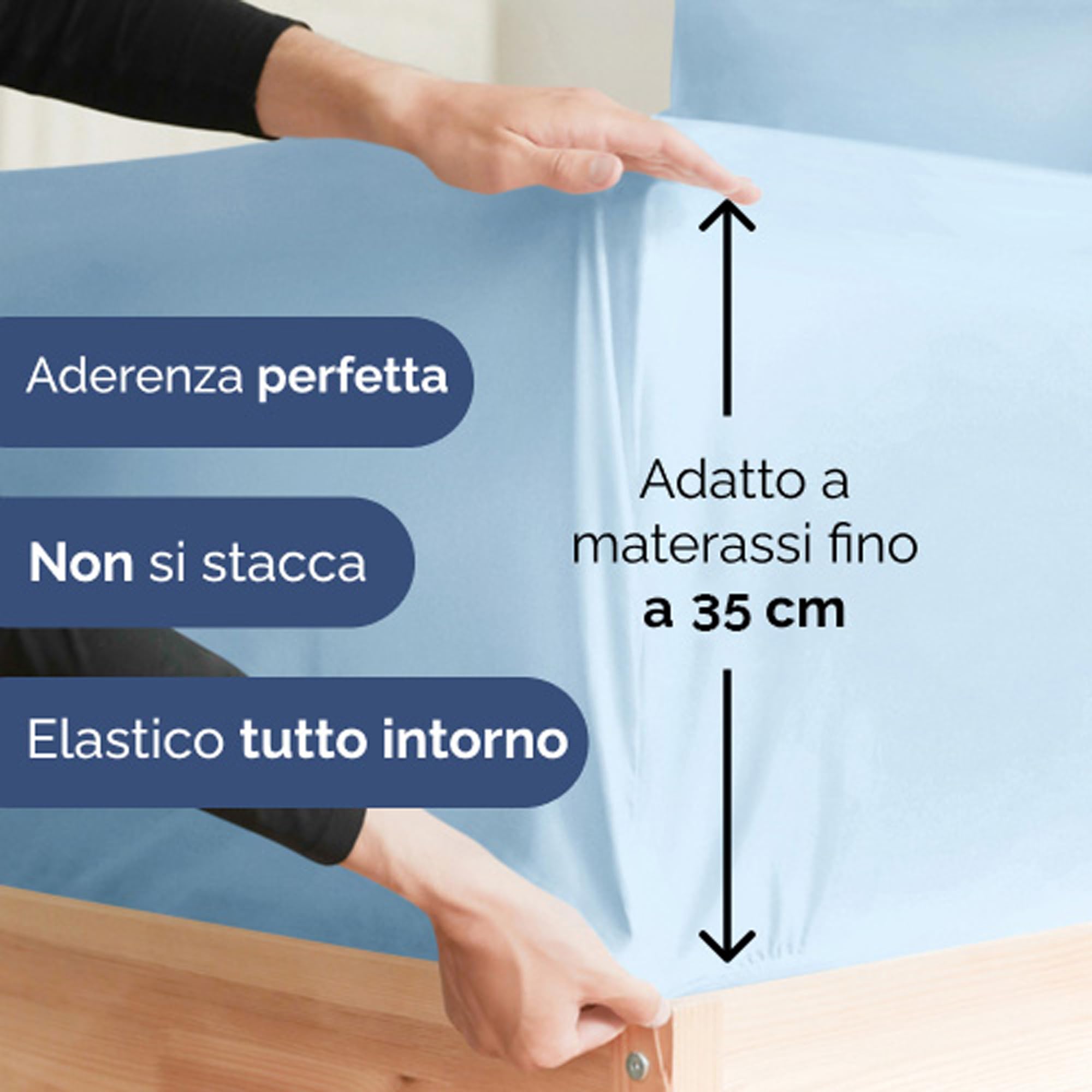 Set lenzuola una piazza e mezza 4 pezzi 135x190 cm - morbida microfibra spazzolata, traspirante e certificata OEKO-TEX - lenzuolo con angoli, lenzuolo piatto 225x255 e 2 federe 50x80 - Blu chiaro