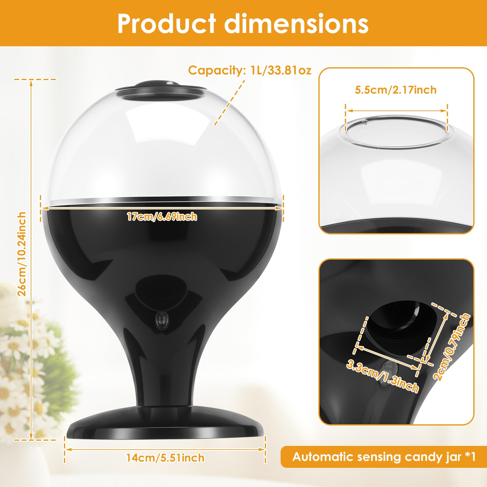 Distributeur automatique de bonbons 1 l - Machine à bonbons automatique avec capteur infrarouge - Contrôle précis pour boules en caoutchouc, oursons en gomme, noix, céréales