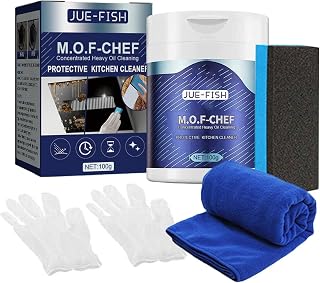 Kitchen Cleaner Powder, Stain Removing Kitchen Cleaner, 100g Surface Safe Cleaner, Tough Kitchen Stains Remover, Multipurpose Grime Remover, Grease Foam Remover for Hood Pots Grills and Sink