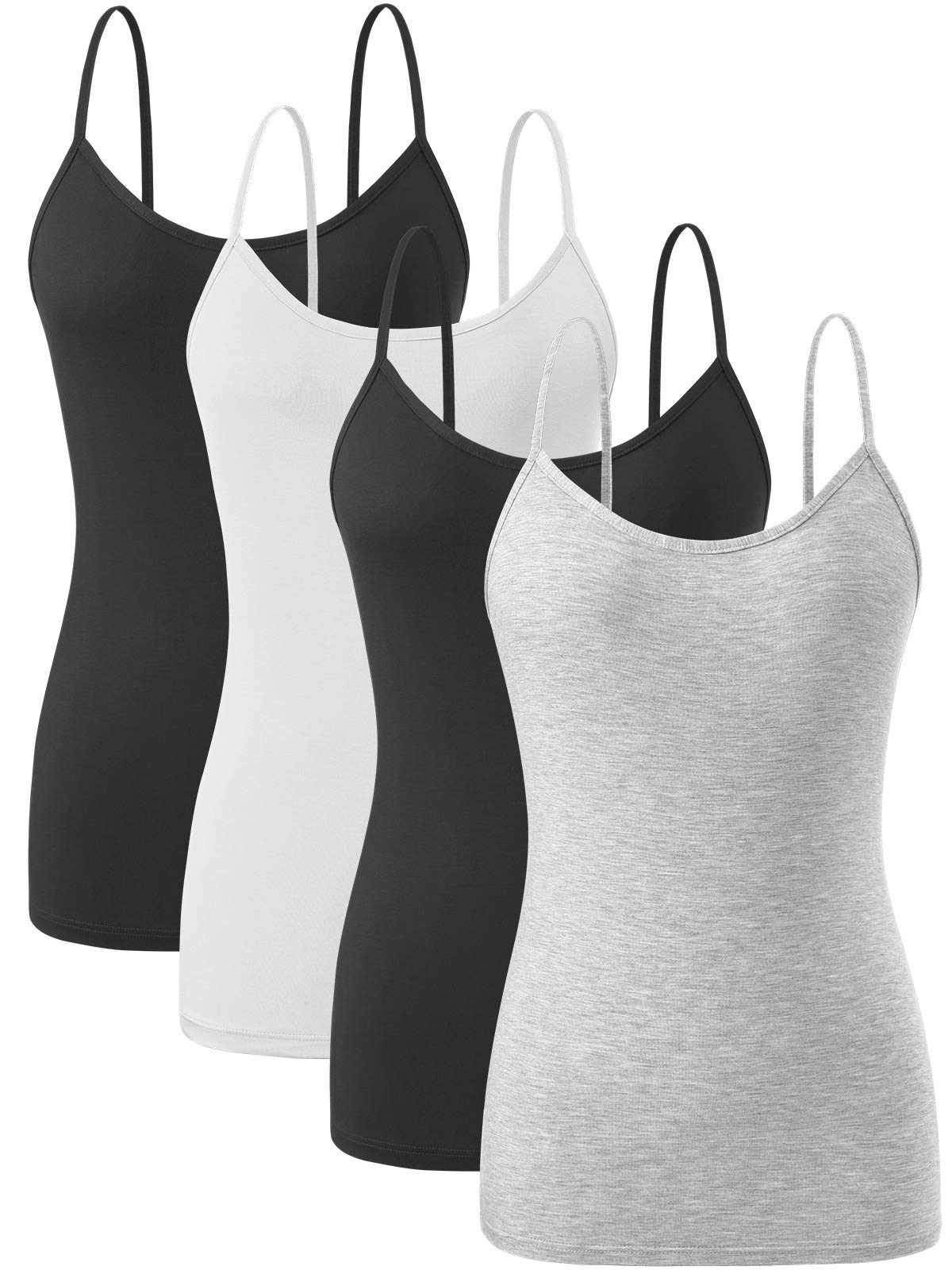 Orrpally Basic Cami Tank Tops Women Lightweight Camisole Stretch Tank Top Adjustable 4-Pack