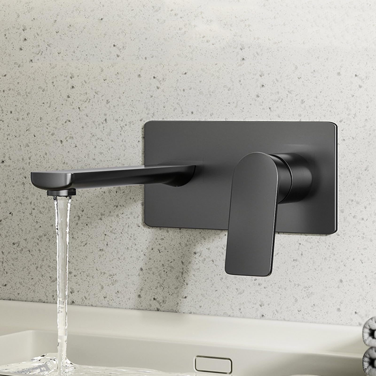 ANVLOJRIH Basin Mixer Tap Bathroom Sink Taps Concealed 2 Hole Brass Hot and Cold Wall Mounted Faucets for Grey Lavatory Sink Faucet