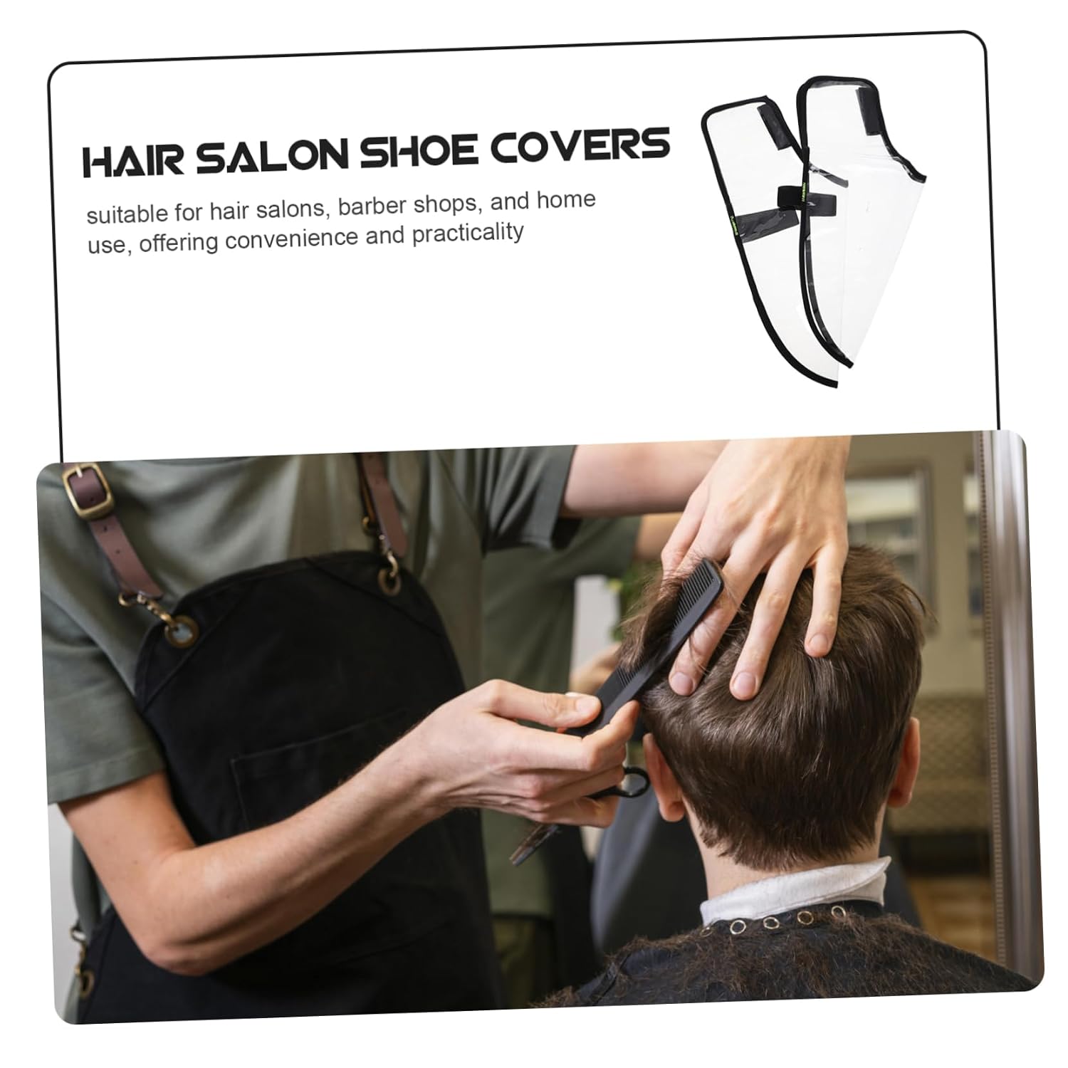 Hair Stylist Shoes Cover Reusable Pvc Haircut Shoes Protector for Salon Barber Shop and Home Use