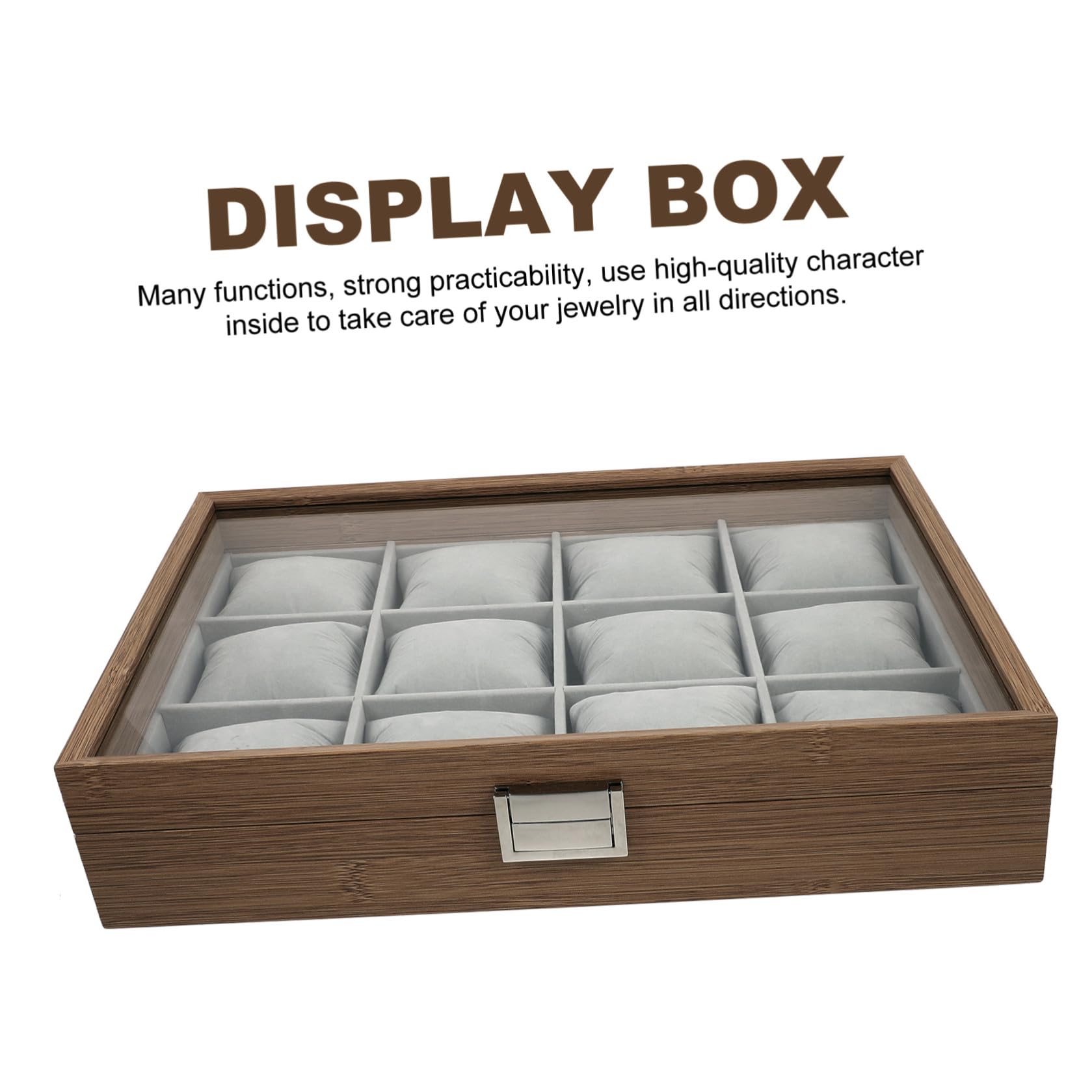 TOYANDONA Caja colección de relojes y organizador de joyas con elegante, 12 ranuras y cojines extraíbles para uso en del hogar o exhibición comercial