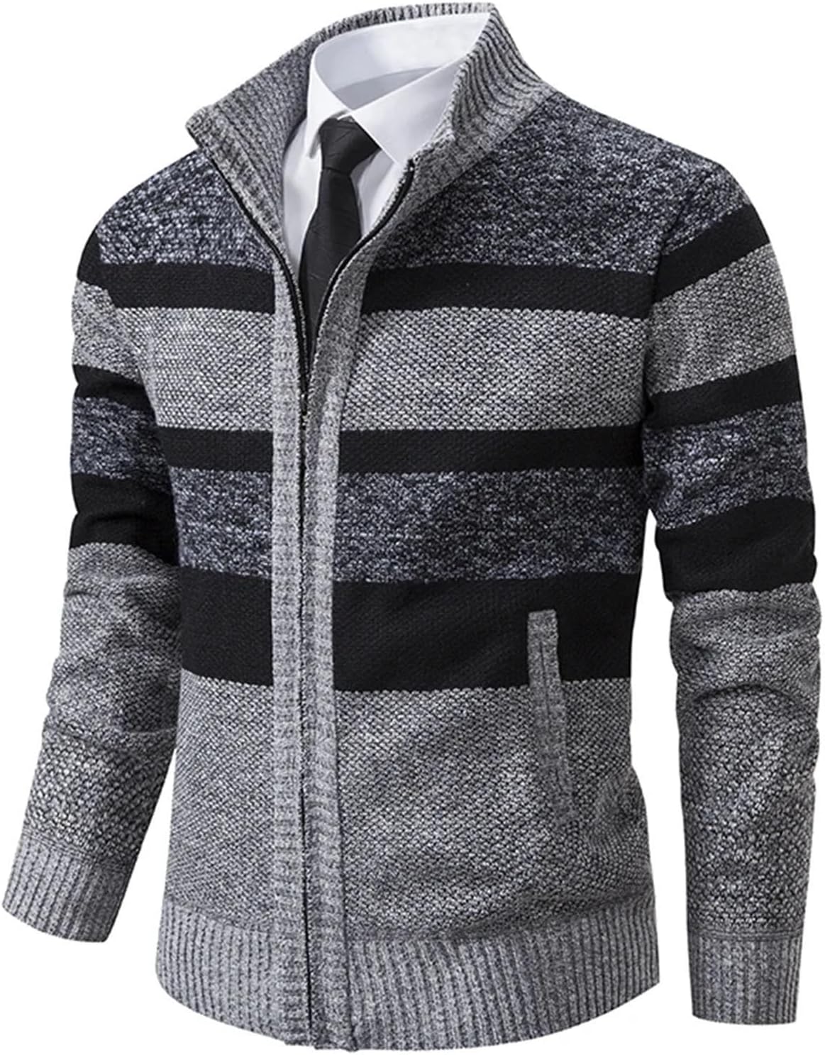 Men's Winter Cardigan Sweater Spring Koreab Trend Stand Collar Casual Sweatercoat Jumpers