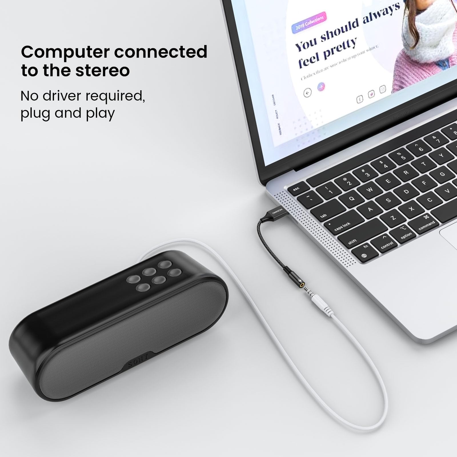 MOSWAG Adattatore audio jack per cuffie da USB a 3,5 mm da 20 cm, supporto per cuffie da USB a 3,5 poli TRRS a 4 poli, scheda audio stereo esterna per PC, laptop, PS4, Mac ecc.